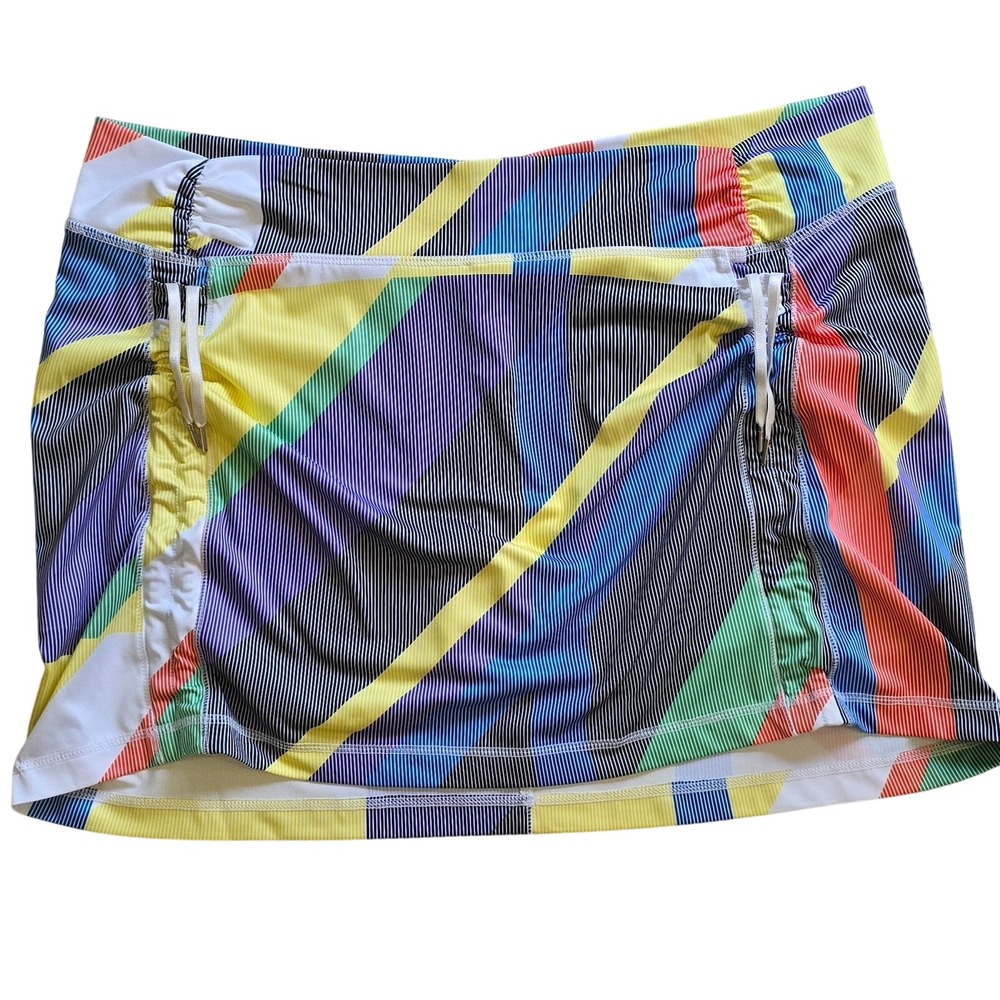 Antigua Womens Size XL Golf Skort Rainbow Geometric Print Athletic Skirt‎